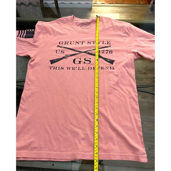 Grunt Style Pink Graphic Tee "This Well Defend" US 1776 Large Cotton Short Sleev - Picture 7 of 7